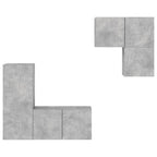 vidaXL 4-tlg. Wohnwand Betongrau Holzwerkstoff