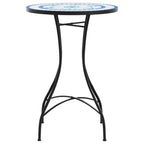 vidaXL Mosaik-Bistrotisch Blau und Weiß Ø50x70 cm Keramik