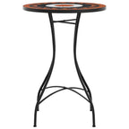 vidaXL Mosaik-Bistrotisch Terrakottarot und Weiß Ø50x70 cm Keramik
