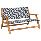 vidaXL gartenmöbel Schwarz und Weiß 122 x 78 x 73 cm Massivholz Akazie