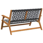 vidaXL gartenmöbel Schwarz und Weiß 122 x 78 x 73 cm Massivholz Akazie