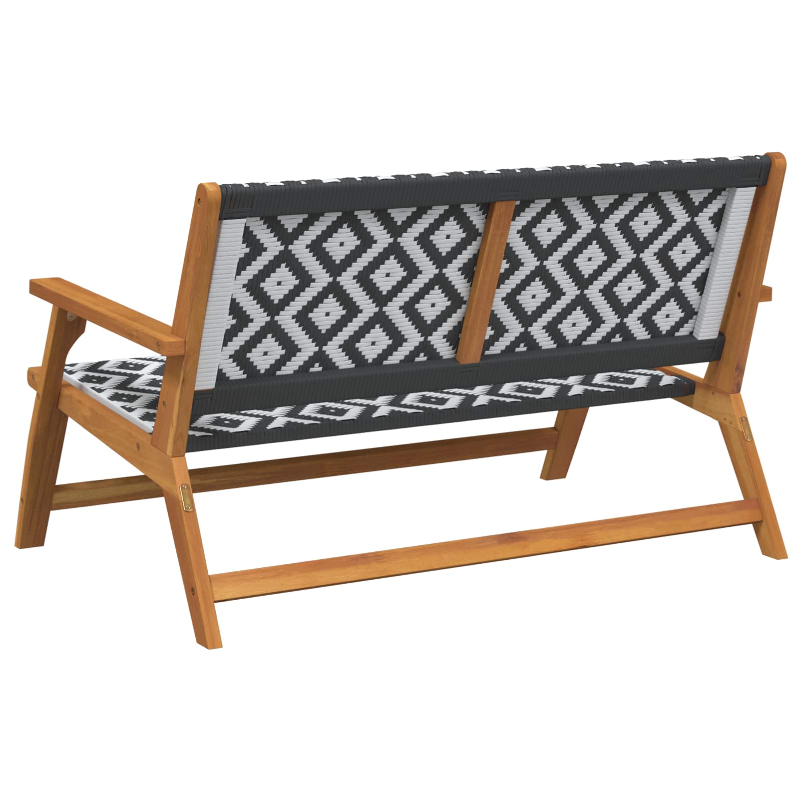 vidaXL gartenmöbel Schwarz und Weiß 122 x 78 x 73 cm Massivholz Akazie