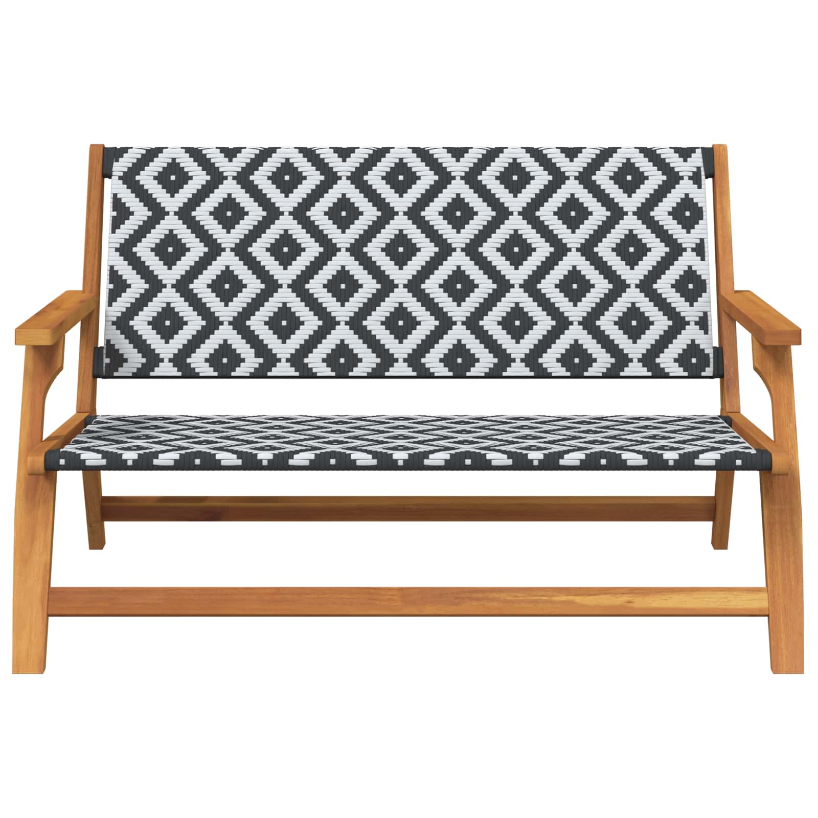 vidaXL gartenmöbel Schwarz und Weiß 122 x 78 x 73 cm Massivholz Akazie