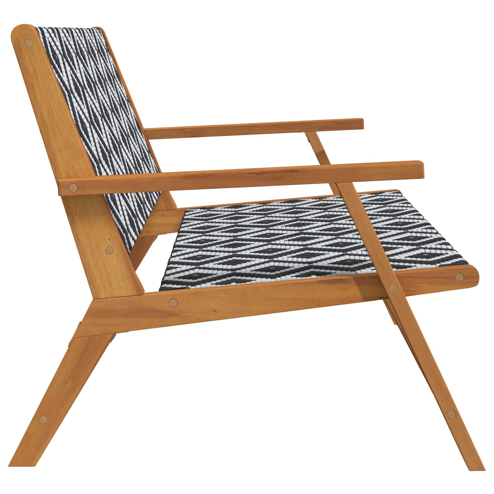 vidaXL gartenmöbel Schwarz und Weiß 122 x 78 x 73 cm Massivholz Akazie