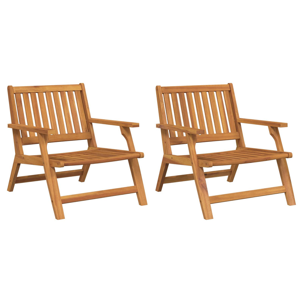 vidaXL Relax Bank 2 pcs Braun Massivholz Akazie