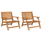 vidaXL Relax Bank 2 pcs Braun Massivholz Akazie