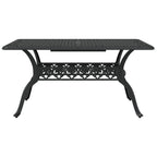 vidaXL Gartentisch Schwarz 150x90x72 cm Aluminiumguss