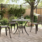 vidaXL Gartentisch Bronzen Ø90x75 cm Aluminiumguss