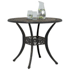 vidaXL Gartentisch Bronzen Ø90x75 cm Aluminiumguss