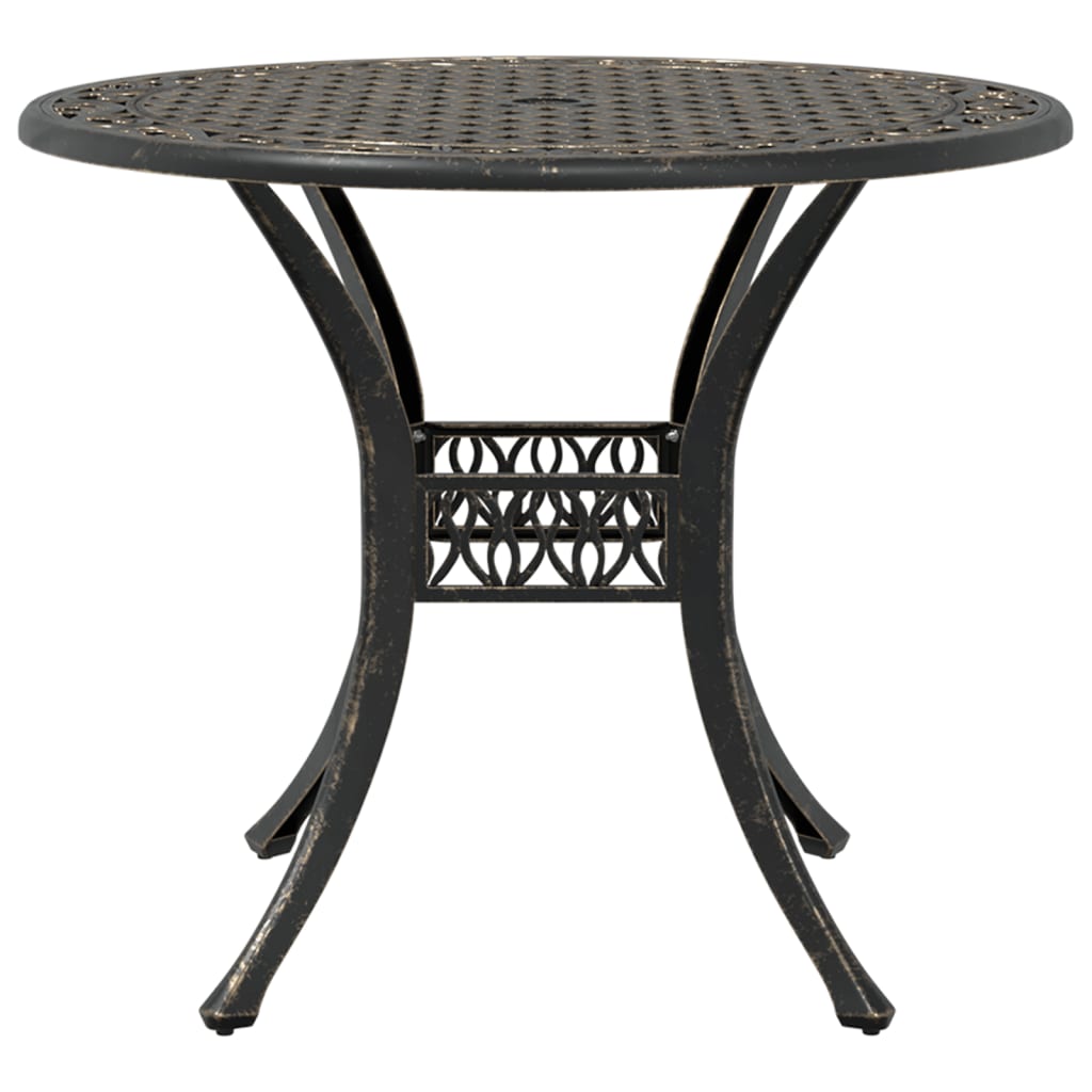 vidaXL Gartentisch Bronzen Ø90x75 cm Aluminiumguss