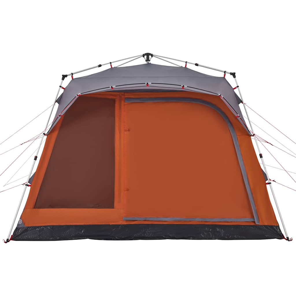 vidaXL Familienzelt für 7 Personen Grau und Orange Quick Release