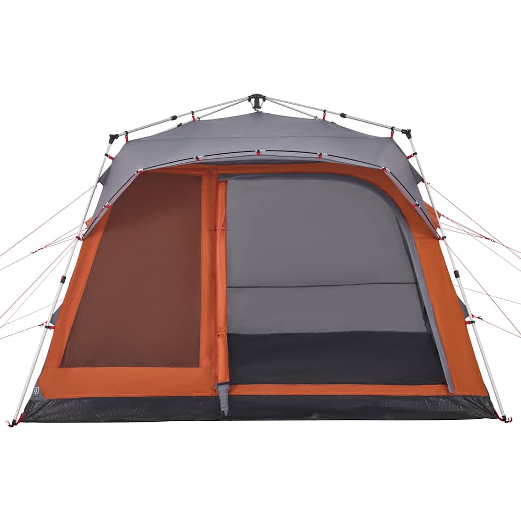 vidaXL Familienzelt für 7 Personen Grau und Orange Quick Release