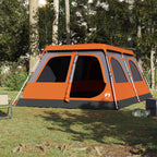 vidaXL Kuppel-Familienzelt 8 Personen Grau und Orange Quick Release