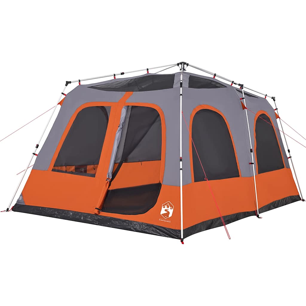 vidaXL Kuppel-Familienzelt 8 Personen Grau und Orange Quick Release
