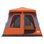 vidaXL Kuppel-Familienzelt 8 Personen Grau und Orange Quick Release