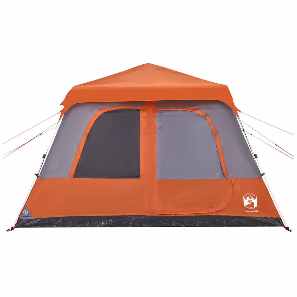 vidaXL Kuppel-Familienzelt 10 Personen Grau und Orange Quick Release