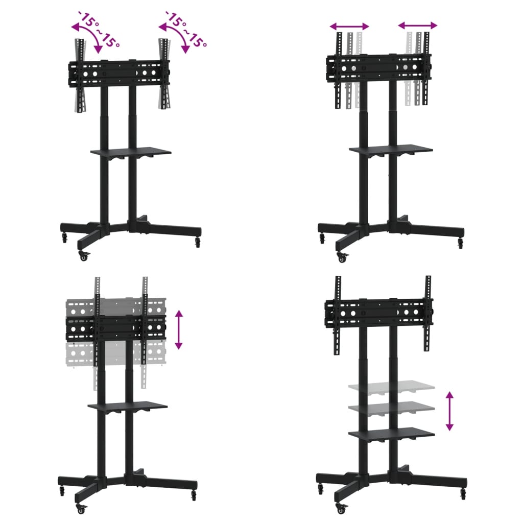 vidaXL TV-Ständer Rädern 32-70 Zoll Bildschirm Max VESA 600x400mm 50kg