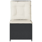 vidaXL Gartensessel mit Liegefunktion und Kissen Schwarz Poly Rattan