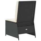 vidaXL Gartensessel mit Liegefunktion und Kissen Schwarz Poly Rattan