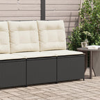 vidaXL Gartensessel mit Liegefunktion und Kissen Schwarz Poly Rattan