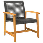 vidaXL 5-tlg. Garten-Lounge-Set Schwarz Poly Rattan und Akazienholz
