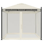 vidaXL Pavillon mit Netzwänden Creme 2,93x2,93 m Stahl