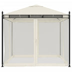 vidaXL Pavillon mit Netzwänden Creme 2,93x2,93 m Stahl