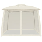 vidaXL Pavillon mit Doppeldach & Netzwänden Creme 2,93x2,93 m Stahl