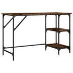vidaXL Schreibtisch Räuchereiche 120x50x75 cm Metall Holzwerkstoff