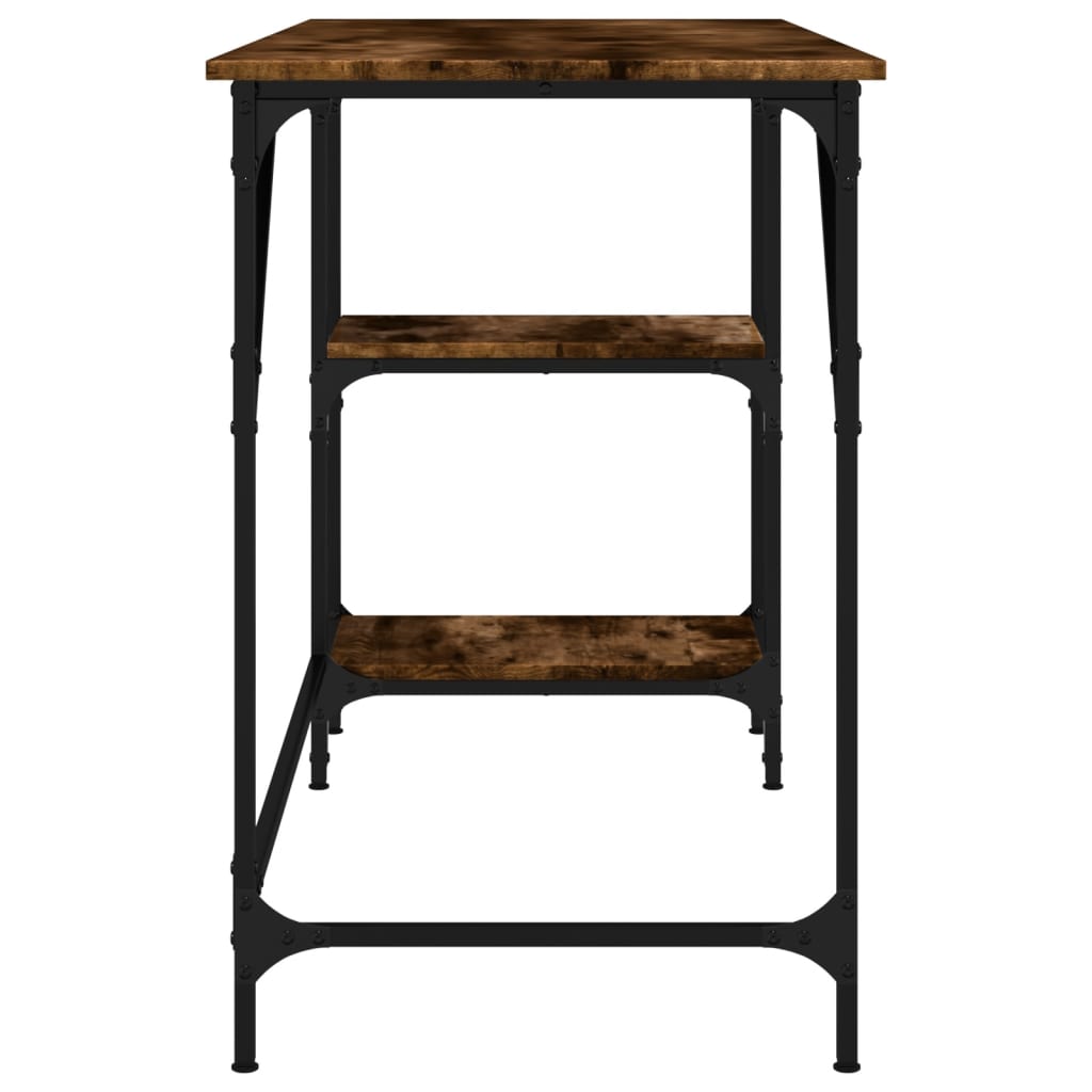 vidaXL Schreibtisch Räuchereiche 120x50x75 cm Metall Holzwerkstoff