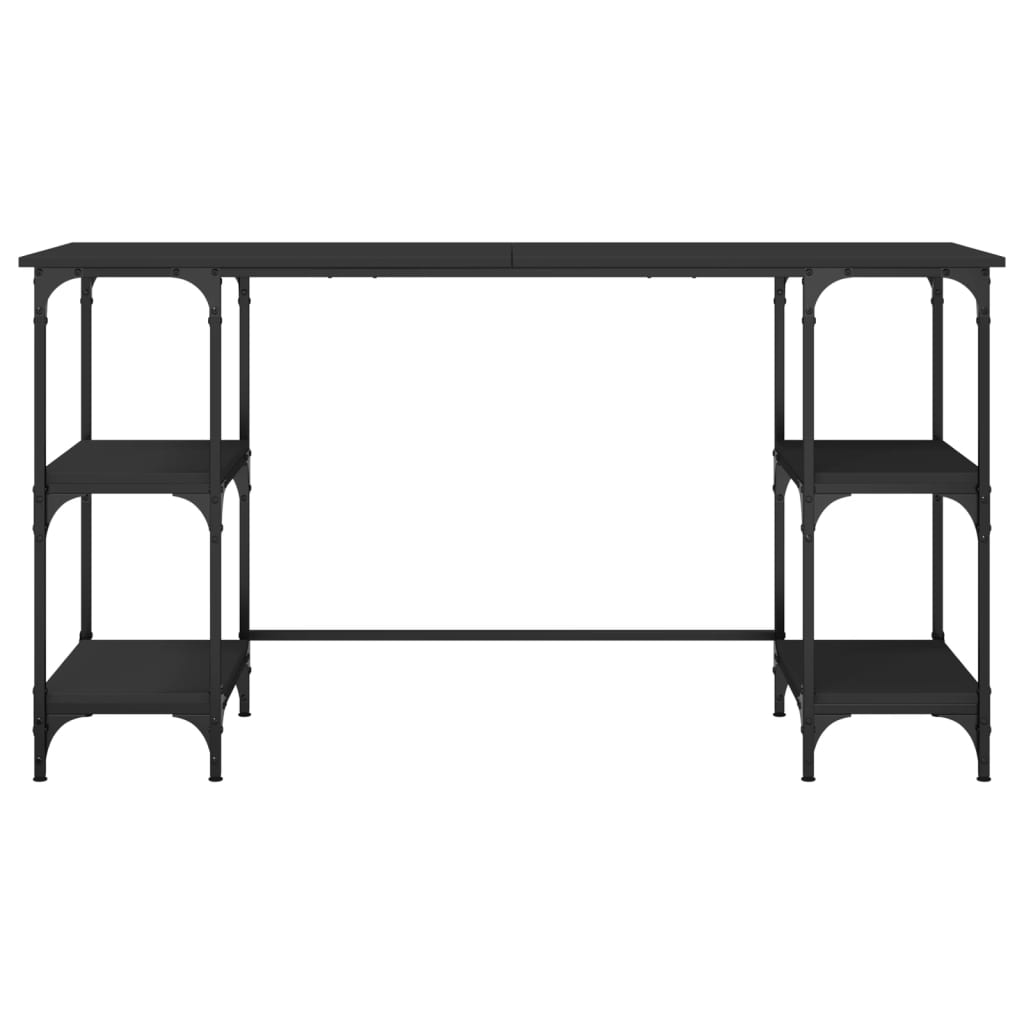 vidaXL Schreibtisch Schwarz 140x50x75 cm Metall und Holzwerkstoff