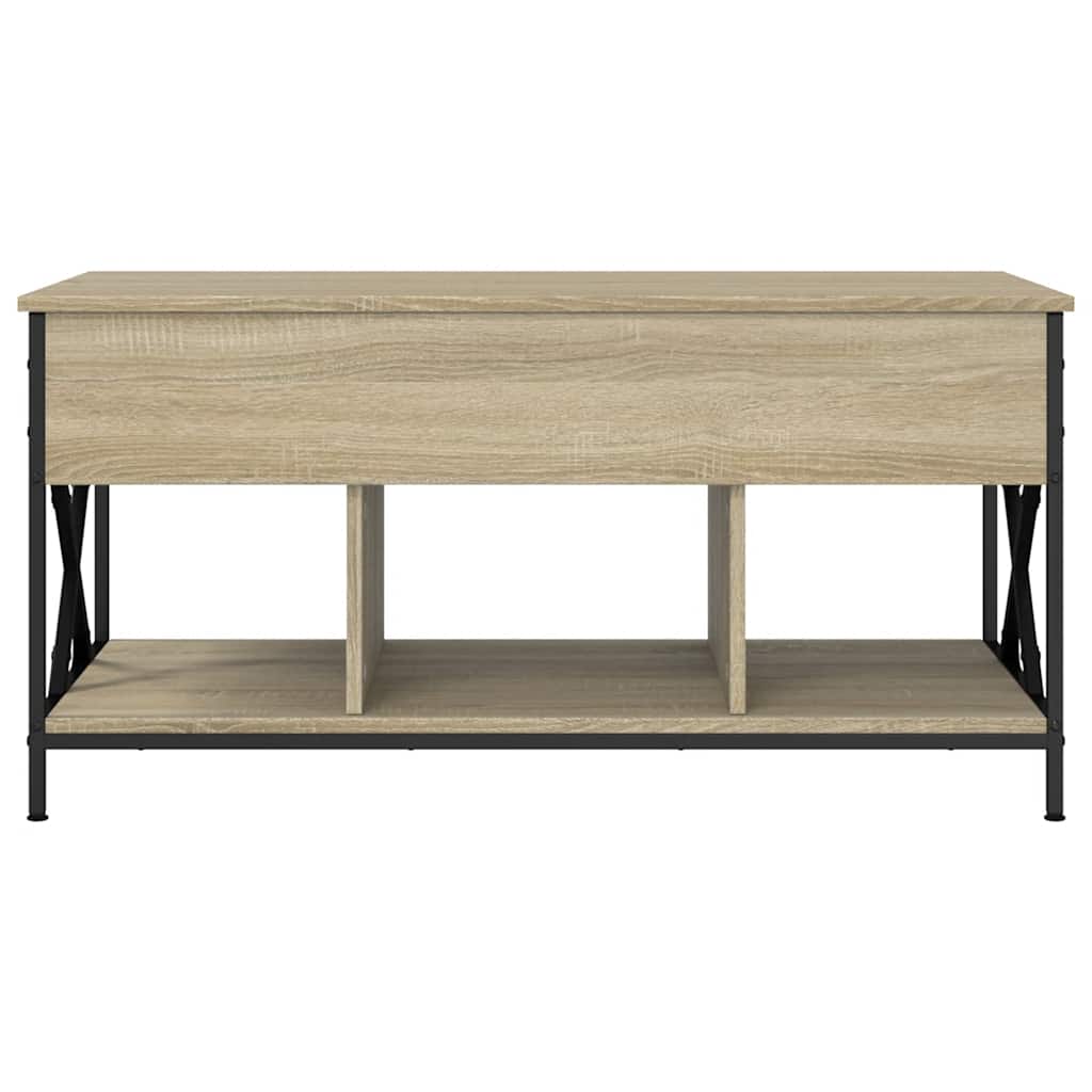 vidaXL Couchtisch Sonoma-Eiche 100x55x50 cm Holzwerkstoff und Metall