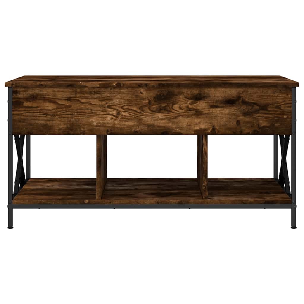 vidaXL Couchtisch Räuchereiche 100x55x50 cm Holzwerkstoff und Metall