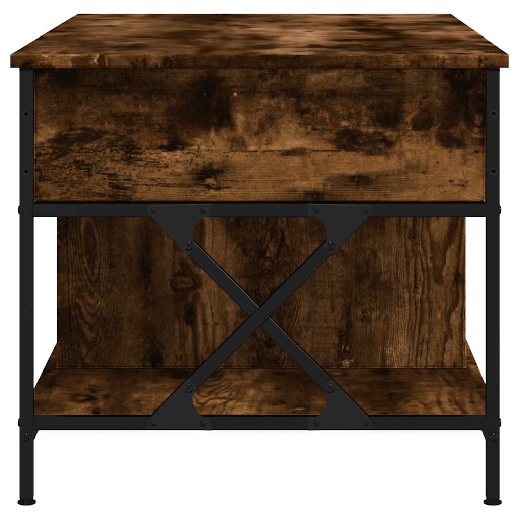 vidaXL Couchtisch Räuchereiche 100x55x50 cm Holzwerkstoff und Metall