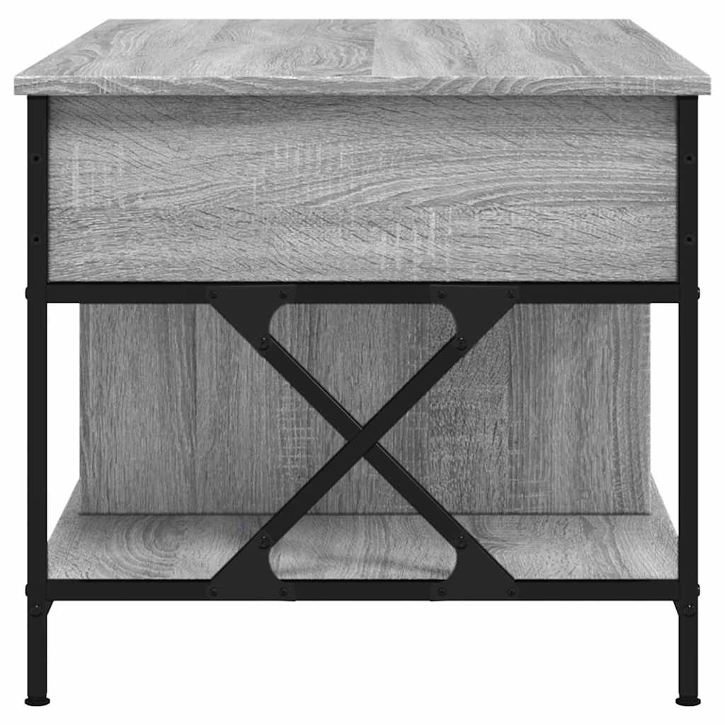 vidaXL Couchtisch Grau Sonoma 100x55x50 cm Holzwerkstoff und Metall