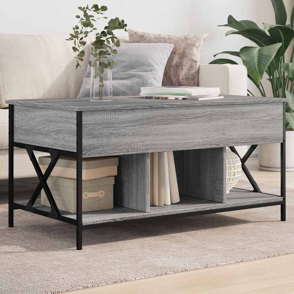 vidaXL Couchtisch Grau Sonoma 100x55x50 cm Holzwerkstoff und Metall