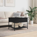 vidaXL Couchtisch Schwarz 70x50x50 cm Holzwerkstoff und Metall