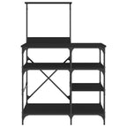 vidaXL Bäckerregal Schwarz 90x40x132 cm Holzwerkstoff und Metall