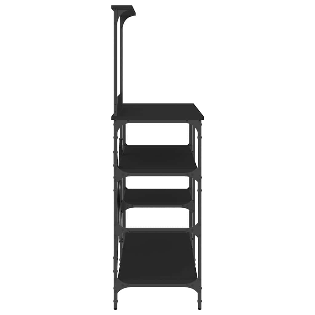 vidaXL Bäckerregal Schwarz 90x40x132 cm Holzwerkstoff und Metall