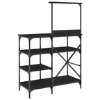 vidaXL Bäckerregal Schwarz 90x40x132 cm Holzwerkstoff und Metall