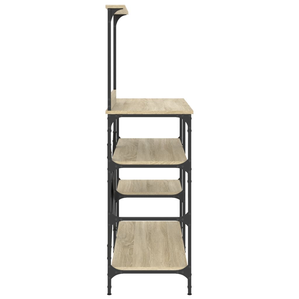 vidaXL Bäckerregal Sonoma-Eiche 90x40x132 cm Holzwerkstoff und Metall