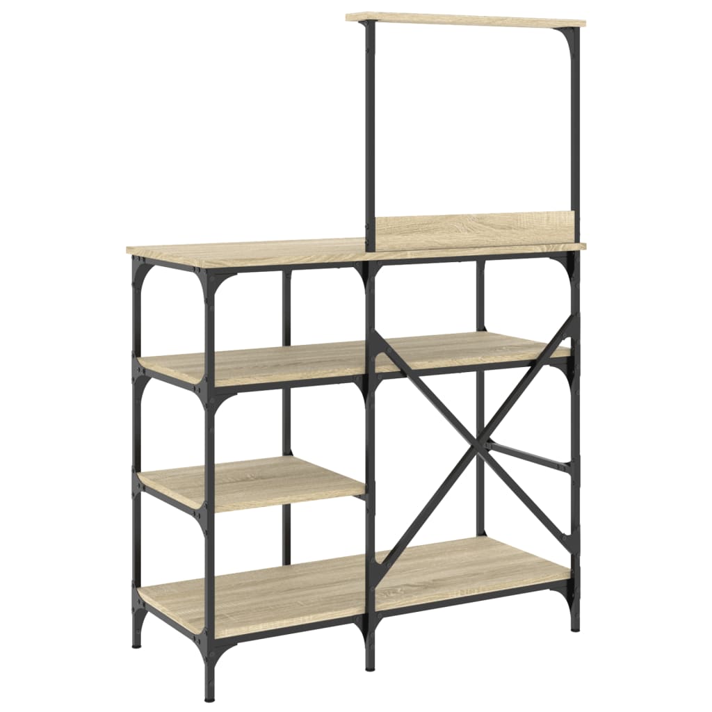 vidaXL Bäckerregal Sonoma-Eiche 90x40x132 cm Holzwerkstoff und Metall