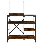 vidaXL Bäckerregal Räuchereiche 90x40x132 cm Holzwerkstoff und Metall