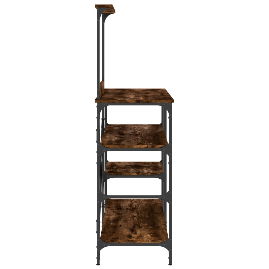 vidaXL Bäckerregal Räuchereiche 90x40x132 cm Holzwerkstoff und Metall