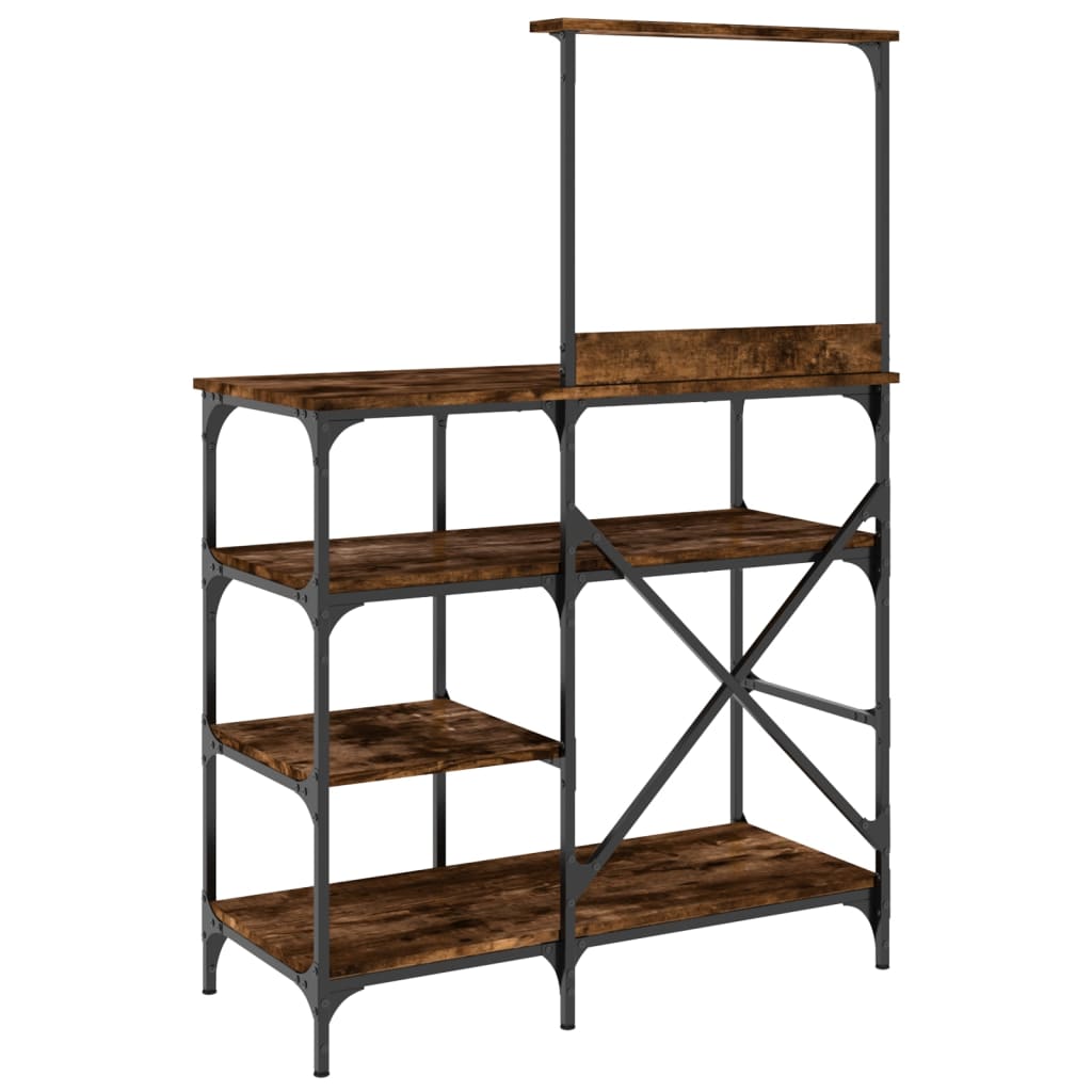 vidaXL Bäckerregal Räuchereiche 90x40x132 cm Holzwerkstoff und Metall