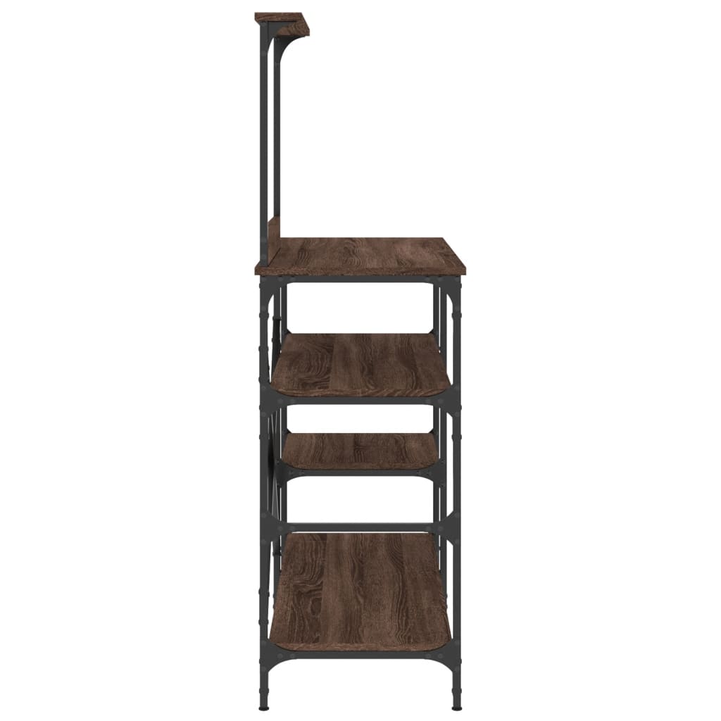 vidaXL Bäckerregal Braun Eichen-Optik 90x40x132cm Holzwerkstoff Metall