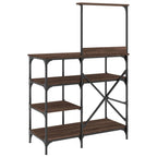 vidaXL Bäckerregal Braun Eichen-Optik 90x40x132cm Holzwerkstoff Metall