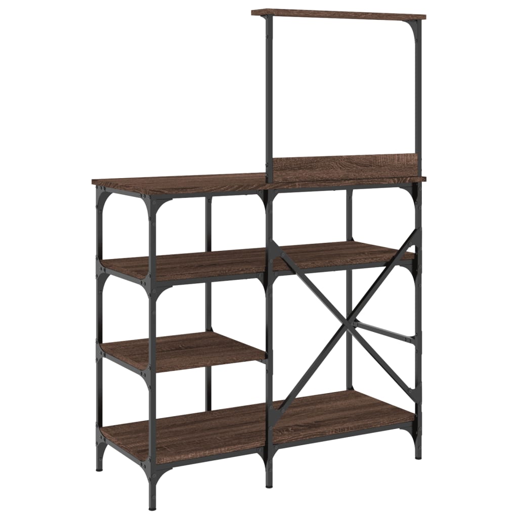 vidaXL Bäckerregal Braun Eichen-Optik 90x40x132cm Holzwerkstoff Metall