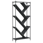 vidaXL Bücherregal Schwarz 79x30x180 cm Holzwerkstoff und Metall