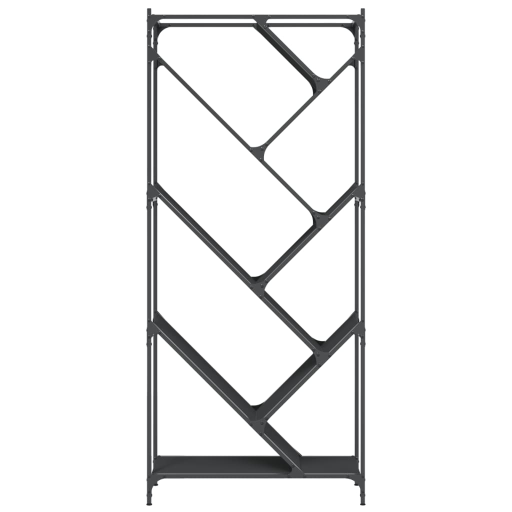vidaXL Bücherregal Schwarz 79x30x180 cm Holzwerkstoff und Metall